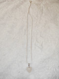 Rose Quartz Heart Pendant Necklace | Natural Crystal Heart on Silver Tone Snake Chain | #31