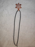 Rose Quartz Turtle Pendant Necklace | Natural Crystal Heart Shell on Black Cord | #32