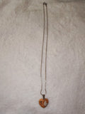 Crazy Lace Agate Heart Pendant Necklace | Natural Banded Agate Crystal Heart | #35