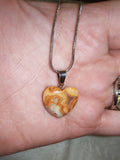 Crazy Lace Agate Heart Pendant Necklace | Natural Banded Agate Crystal Heart | #35