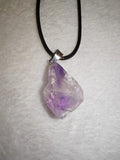 Natural Rough Amethyst Crystal Pendant Necklace | Raw Purple Quartz Point | #36