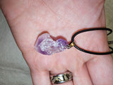 Natural Rough Amethyst Crystal Pendant Necklace | Raw Purple Quartz Point | #36