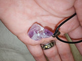 Natural Rough Amethyst Crystal Pendant Necklace | Raw Purple Quartz Point | #36