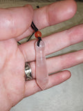 Rose Quartz Pendulum Pendant Necklace | Natural Crystal Point | Adjustable Cord | #40