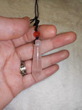 Rose Quartz Pendulum Pendant Necklace | Natural Crystal Point | Adjustable Cord | #40