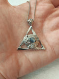 Labradorite Celtic Triangle Pendant Necklace | Natural Labradorite Knot Necklace | #41