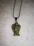 Dragon Blood Jasper Angel Pendant Necklace | Natural Crystal Guardian Angel | #42
