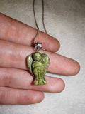 Dragon Blood Jasper Angel Pendant Necklace | Natural Crystal Guardian Angel | #42