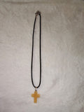 Yellow Jade Cross Pendant Necklace | Natural Gemstone Christian Cross | #44