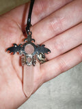 Rose Quartz Winged Crystal Point Pendant Necklace | Natural Gemstone | #46