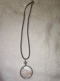 Rose Quartz Floating Glass Locket Pendant Necklace | Natural Gemstone Chips | #106
