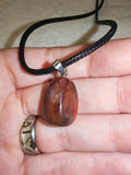 Red Tiger's Eye Pendant Necklace | Ox Eye Natural Gemstone | #105