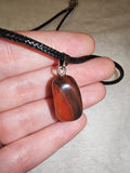 Red Tiger's Eye Pendant Necklace | Ox Eye Natural Gemstone | #105