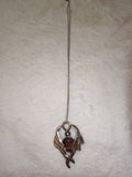 Red Tiger's Eye Dragon Pendant Necklace | Fantasy Dragon with Ox Eye Gemstone | #47