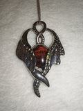 Red Tiger's Eye Dragon Pendant Necklace | Fantasy Dragon with Ox Eye Gemstone | #47