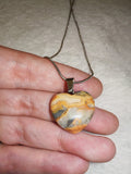 Crazy Lace Agate Heart Pendant Necklace | Natural Banded Agate Gemstone | #49