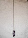 Chevron Amethyst Marquise Pendant Necklace | Dream Amethyst Banded Quartz | #53