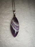 Chevron Amethyst Marquise Pendant Necklace | Dream Amethyst Banded Quartz | #53