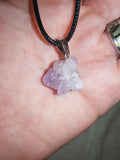 Natural Amethyst Crystal Cluster Pendant Necklace | Raw Purple Quartz Cluster | #55