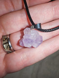 Natural Amethyst Crystal Cluster Pendant Necklace | Raw Purple Quartz Cluster | #55
