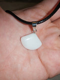 Natural Milky Quartz (Snow Quartz) Pendant Necklace | Polished White Quartz | #56