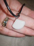 Natural Milky Quartz (Snow Quartz) Pendant Necklace | Polished White Quartz | #56