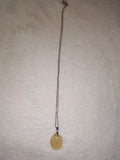 Yellow Opalite Oval Pendant Necklace | Polished Glowing Glass Pendant | #60