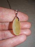 Yellow Opalite Oval Pendant Necklace | Polished Glowing Glass Pendant | #60