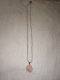Natural Rough Rose Quartz Pendant Necklace | Raw Pink Quartz Crystal | #61