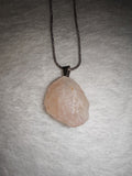 Natural Rough Rose Quartz Pendant Necklace | Raw Pink Quartz Crystal | #61