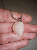 Natural Rough Rose Quartz Pendant Necklace | Raw Pink Quartz Crystal | #61