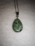 Natural Ruby in Zoisite Teardrop Pendant Necklace | Anyolite Gemstone | #62