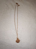 Harmony Ball Angel Caller Necklace with Honey Calcite Sphere | Gold Tone Chime Pendant | #65