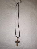Natural Picture Jasper Cross Pendant Necklace | Earth Stone Christian Cross | #67