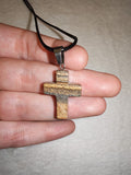 Natural Picture Jasper Cross Pendant Necklace | Earth Stone Christian Cross | #67