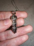 Natural Labradorite Pea Pod Pendant Necklace | Triple Labradorite Cabochons | Gemstone Necklace | #70