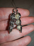 Natural Labradorite Pea Pod Pendant Necklace | Triple Labradorite Cabochons | Gemstone Necklace | #70