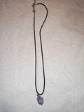 Natural Raw Amethyst Pendant Necklace on Adjustable Black Cord | Crystal Point Necklace | #76