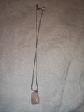 Natural Raw Rose Quartz Pendant Necklace on Snake Chain | Rough Pink Crystal Necklace | #77