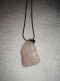 Natural Raw Rose Quartz Pendant Necklace on Snake Chain | Rough Pink Crystal Necklace | #77