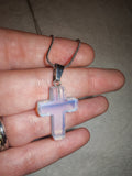 Opalite Cross Pendant Necklace on Snake Chain | Cross Crystal Necklace | #78