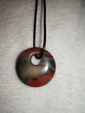 Banded Agate Donut Pendant Necklace | Natural Agate Pi Disc Necklace | Statement Crystal Jewellery | #80