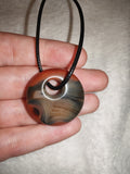 Banded Agate Donut Pendant Necklace | Natural Agate Pi Disc Necklace | Statement Crystal Jewellery | #80