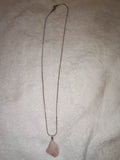 Raw Rose Quartz Pendant Necklace | Natural Rough Rose Quartz Crystal Necklace | Love Stone | #81