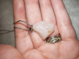 Raw Rose Quartz Pendant Necklace | Natural Rough Rose Quartz Crystal Necklace | Love Stone | #81