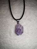 Raw Amethyst Cluster Pendant Necklace | Natural Amethyst Crystal Point Pendant | Purple Quartz Necklace | #82
