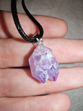 Raw Amethyst Cluster Pendant Necklace | Natural Amethyst Crystal Point Pendant | Purple Quartz Necklace | #82