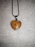 Crazy Lace Agate Heart Pendant Necklace | Natural Banded Agate Heart Necklace | Orange Crazy Lace Agate Jewellery | #83