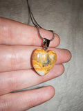 Crazy Lace Agate Heart Pendant Necklace | Natural Banded Agate Heart Necklace | Orange Crazy Lace Agate Jewellery | #83