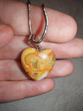 Crazy Lace Agate Heart Pendant Necklace | Natural Banded Agate Heart Necklace | Orange Crazy Lace Agate Jewellery | #83